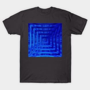 Blue 3d squares background T-Shirt